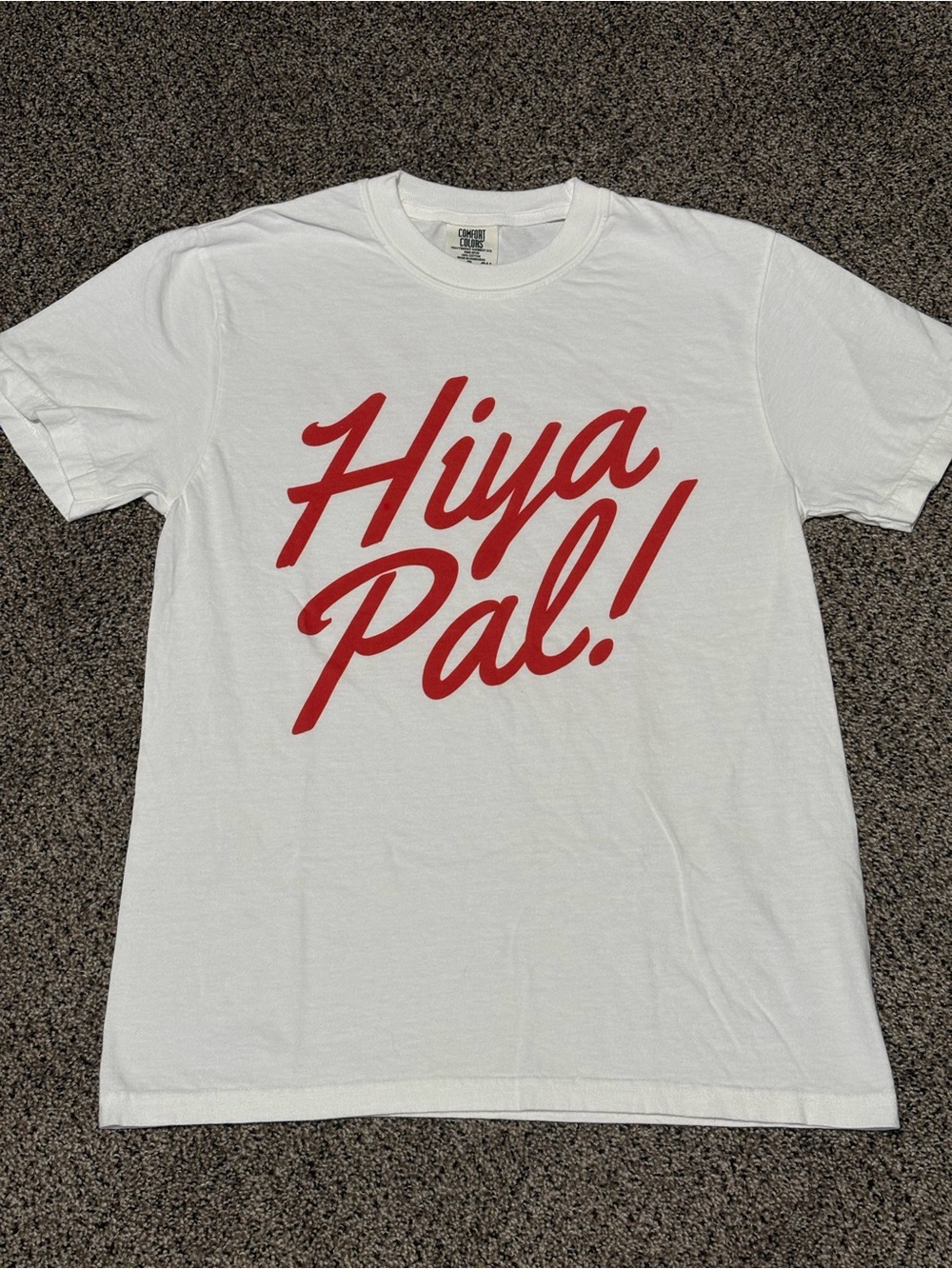 Comfort Colors Hiya Pal! Disney White Graphic Tee with Red Script